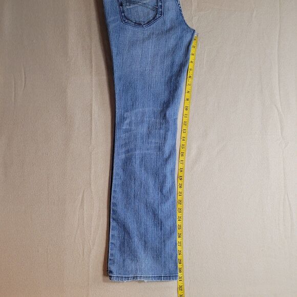 ZD Zana Di Blue Jeans Y2K Size 13 Silver Metallic Stitching Straight Leg 33x31 - Picture 4 of 11